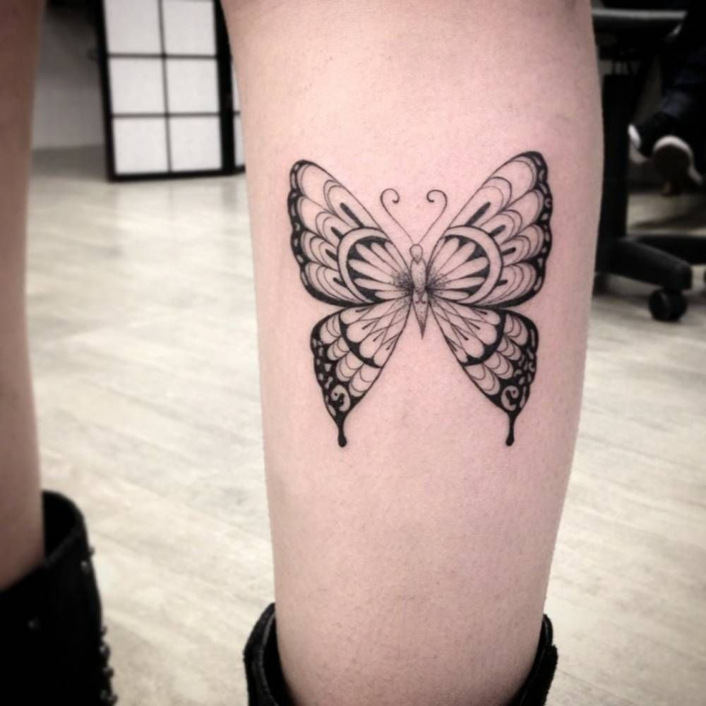 Little Tattoos Little Calf Tattoo Of A Butterfly Ivy Saruzi in dimensions 1000 X 1000