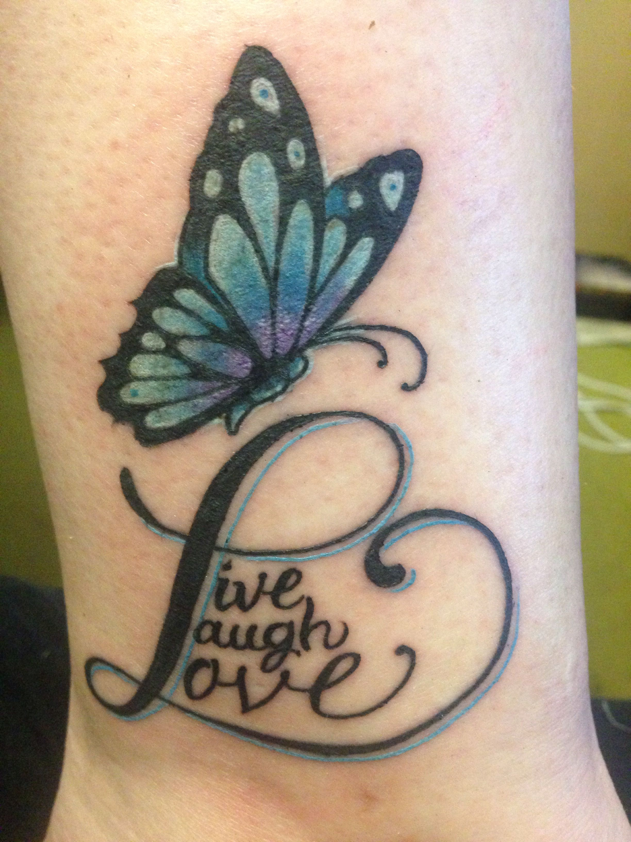 Live Laugh Love Butterfly Tattoo My New Tattoo Nickstegall Tampa with measu...