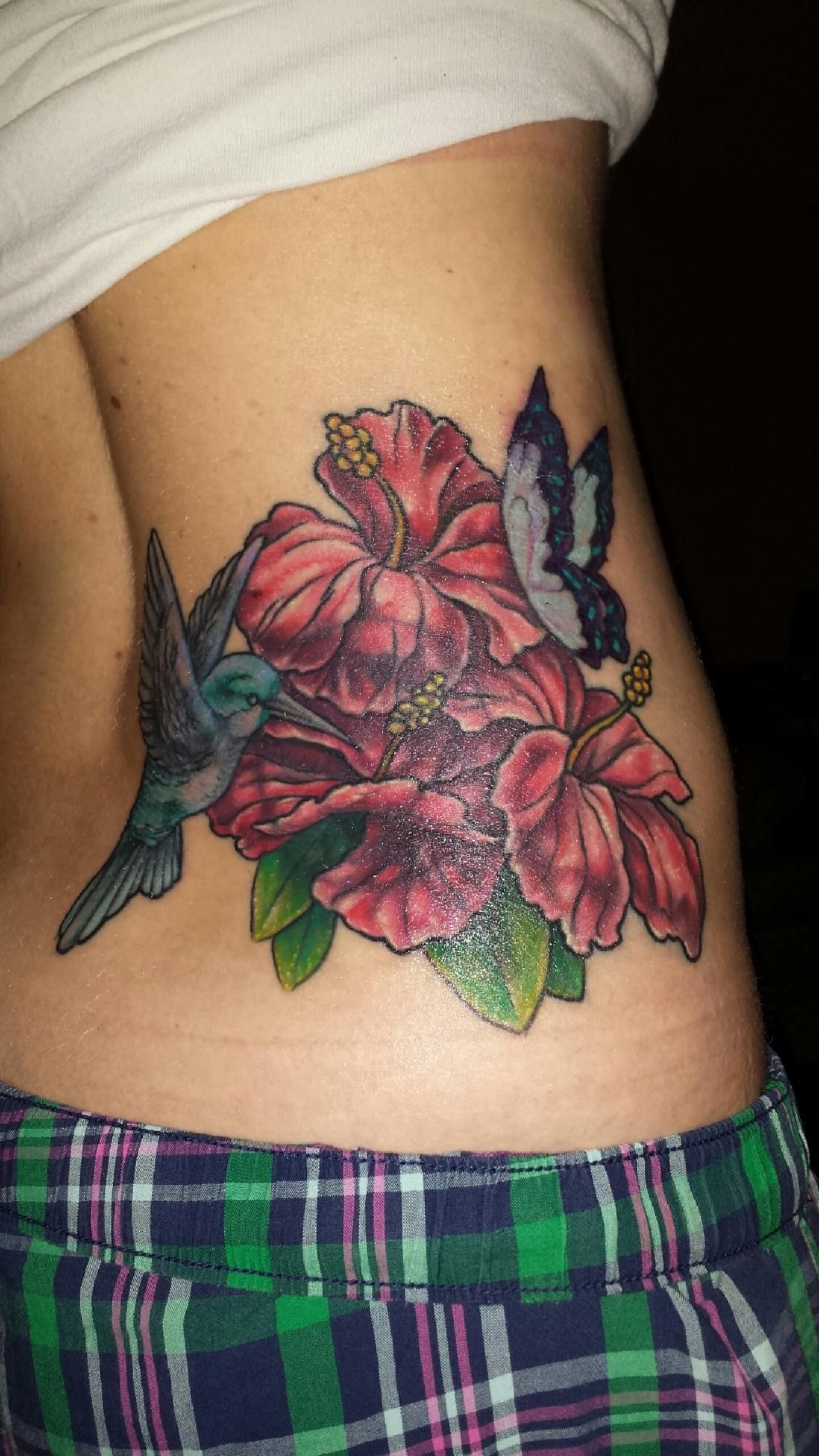 Love My Tattoo Artist Coverup Hibiscus Hummingbird throughout sizing 1089 X 1936