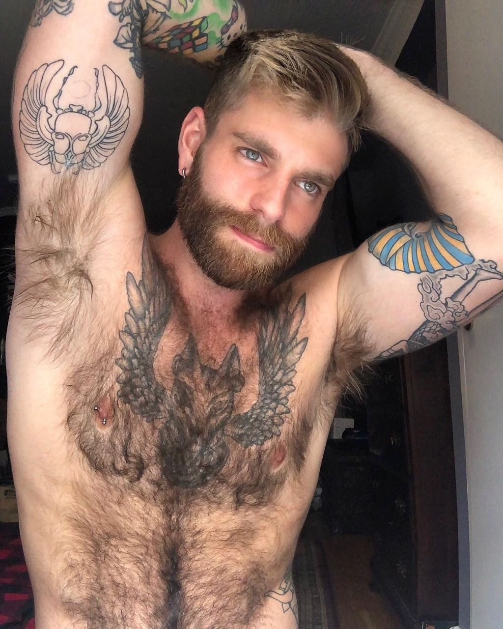 Man Hunter Hairy Beard Tattoo Hairy Men Hairy Chest throughout proportions ...