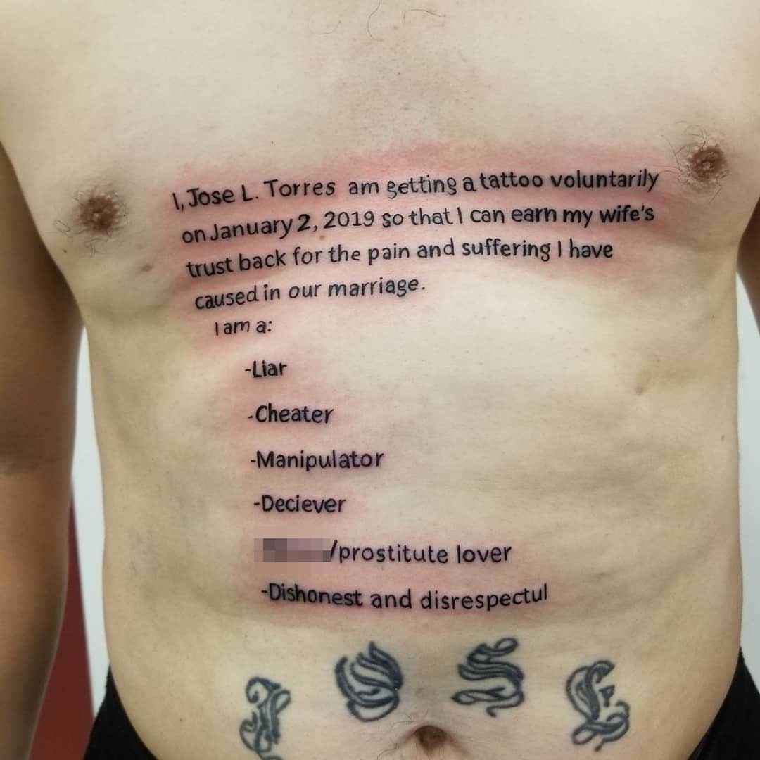 Man Tries To Earn Wifes Trust Back Getting Huge Chest Tattoo for measurements 1080 X 1080