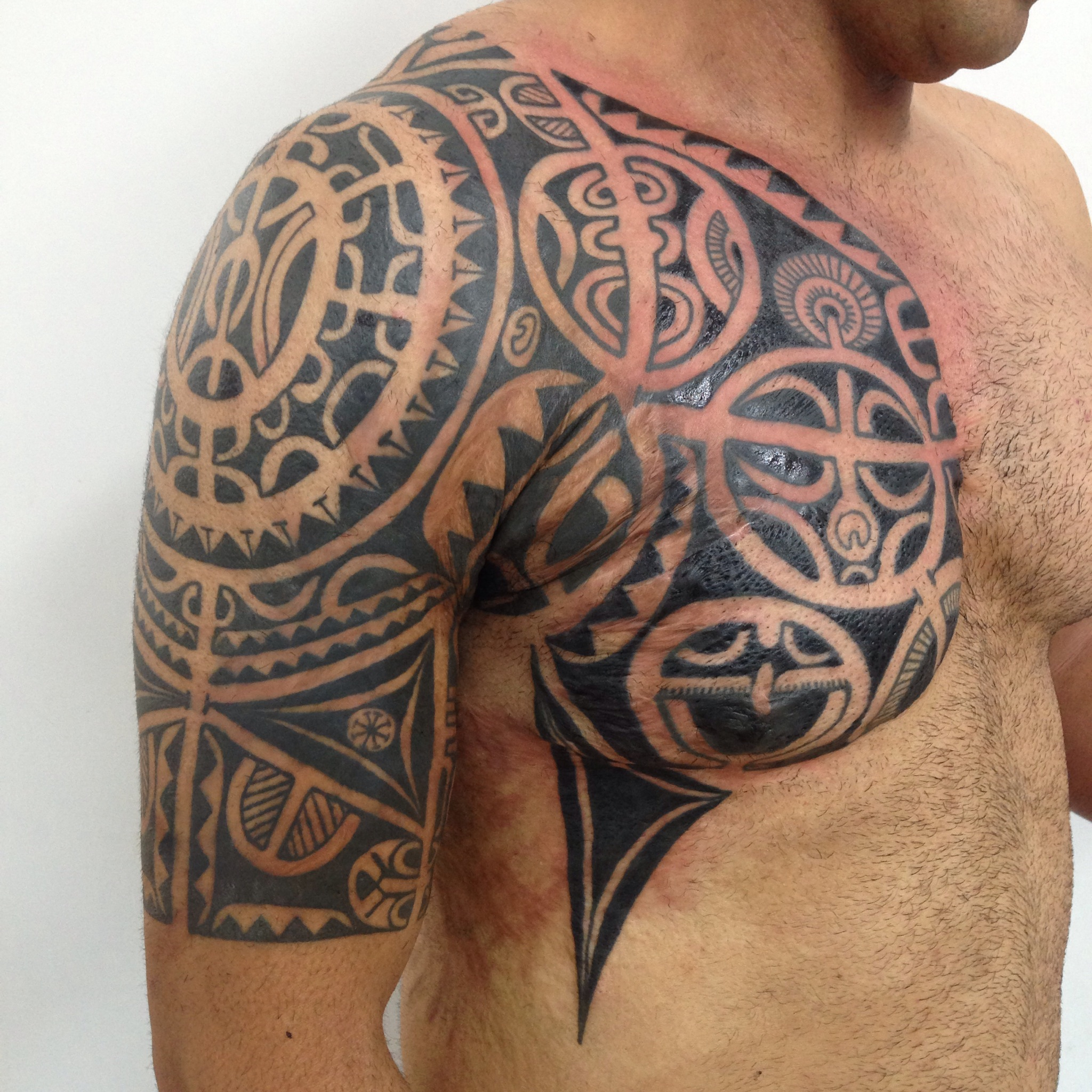 Marquesan Chest And Arm Higgins Tattoo throughout proportions 2048 X 2048