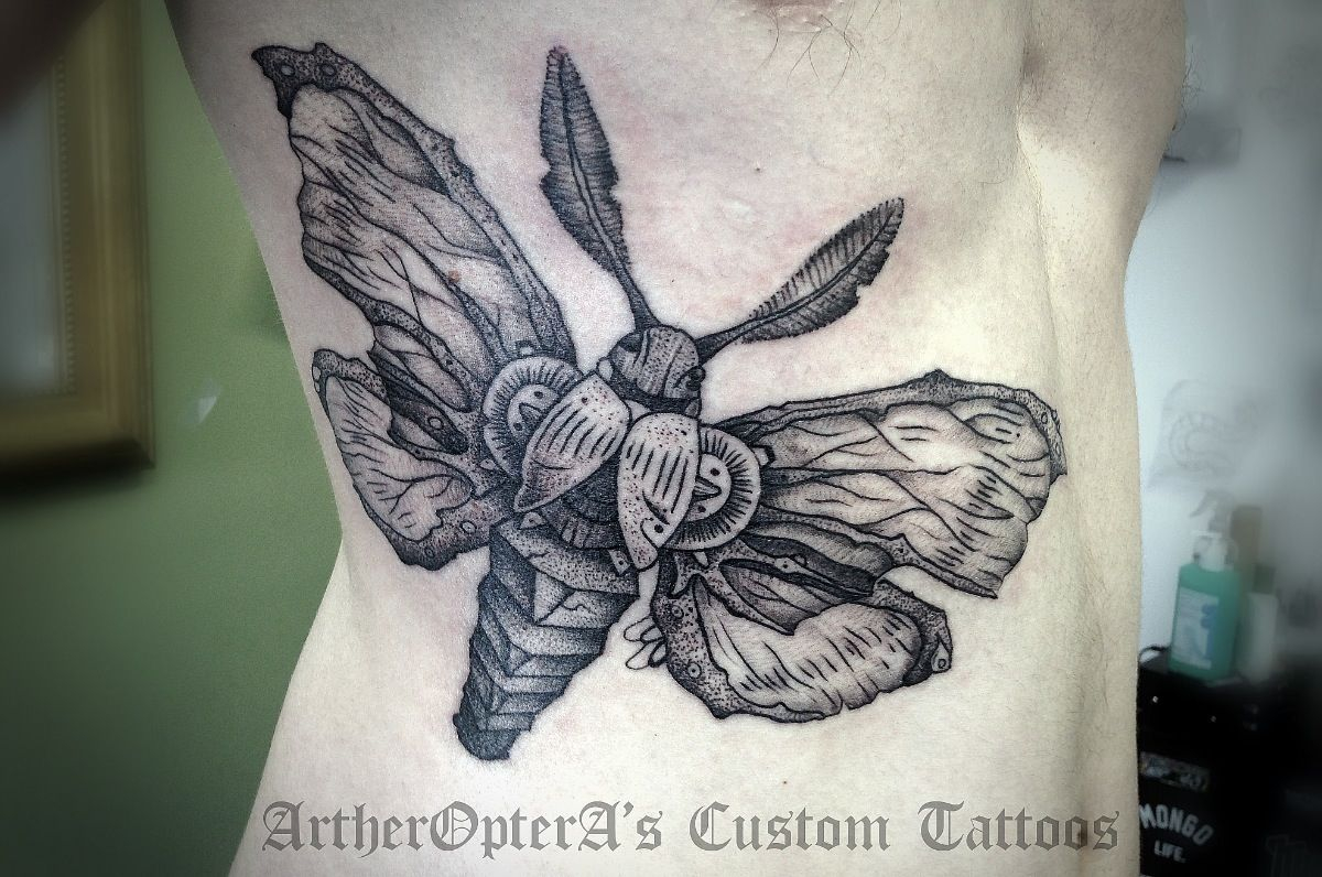 Mechanical Moth On Collin Tattoos Tattoos Custom Tattoo Ink with dimensions 1200 X 796