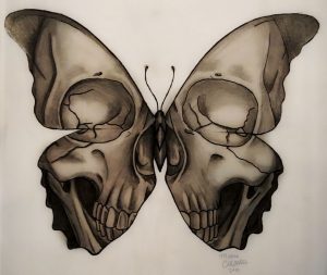 Medusa Illustration Skull Butterfly Tattoo Design Marie Caldwell with measurements 1280 X 1080