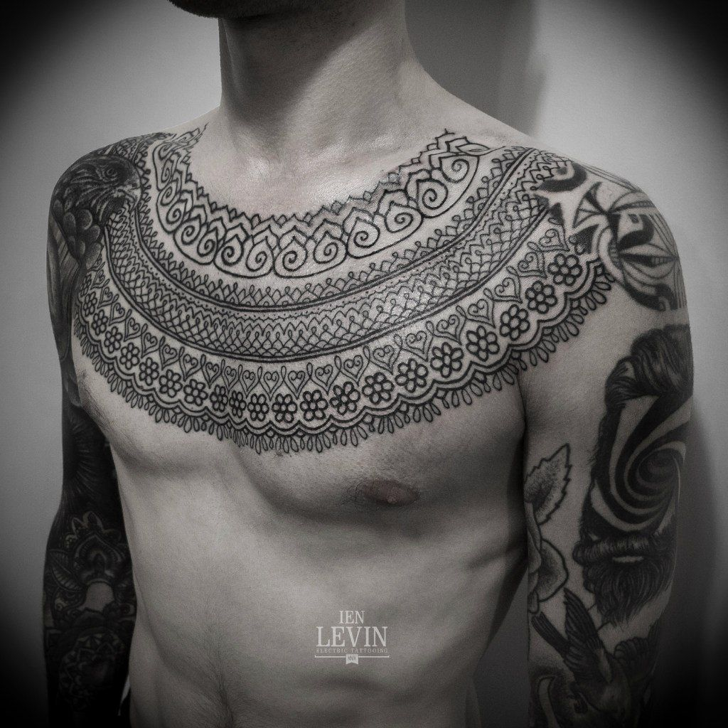 Mehendi Chest Tracery Blackwork Tattoo Ien Levin Ink Collar in dimensions 1024 X 1024