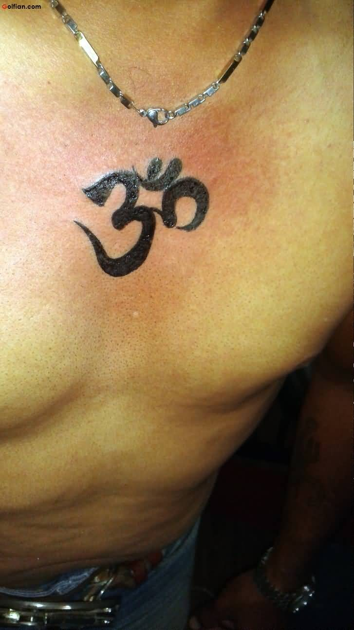 Men Chest Cover Up With Attractive Asian Ohm Sign Tattoo Golfian within size 727 X 1294