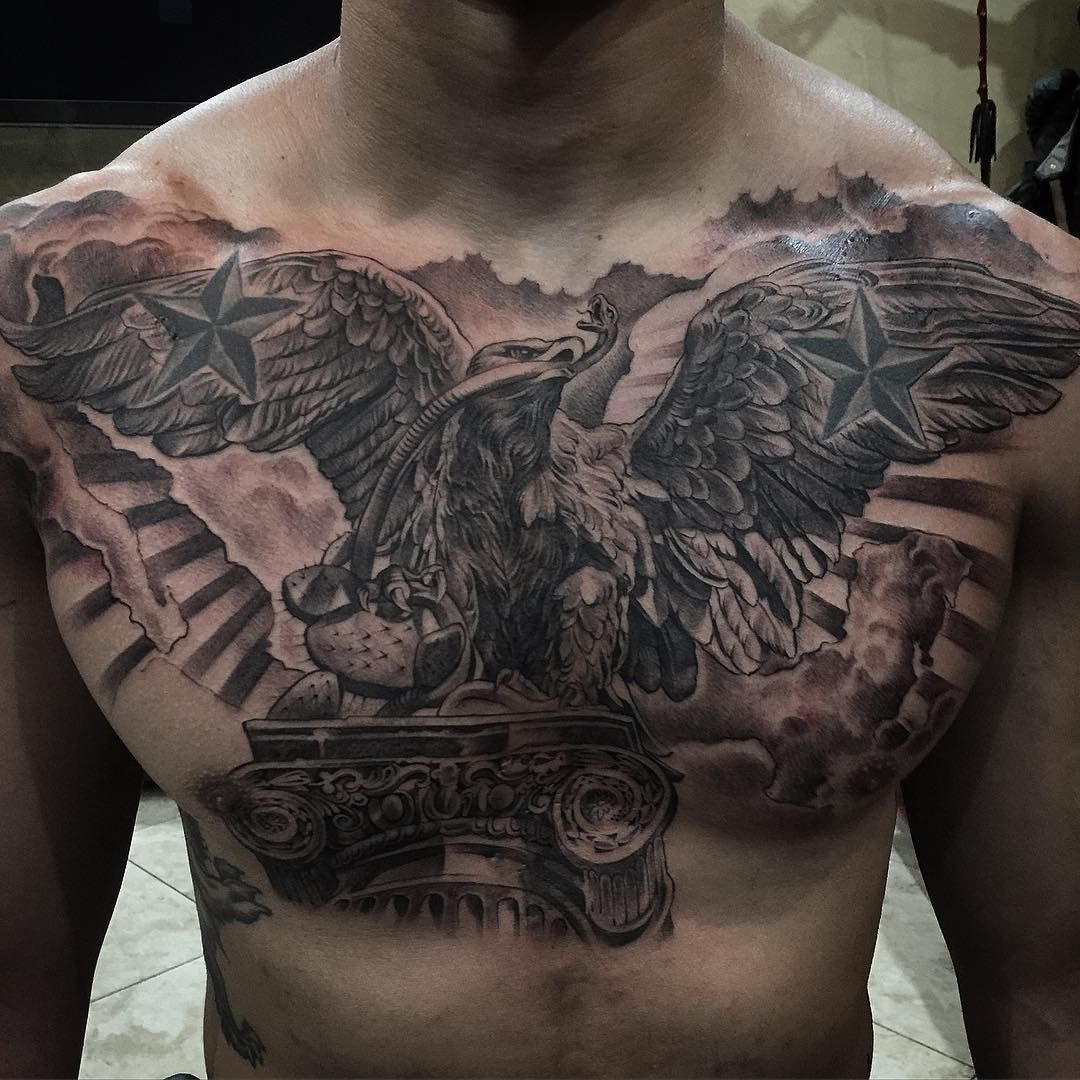 Mexican Eagle Tattoo Tattooes Eagle Chest Tattoo Tattoos Cool within dimensions 1080 X 1080