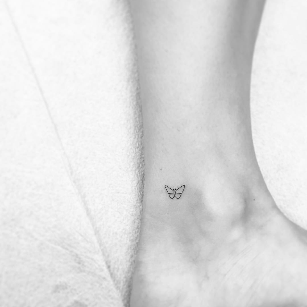 Micro Butterfly Tattoo On The Ankle Tattoogrid regarding dimensions 1080 X 1080