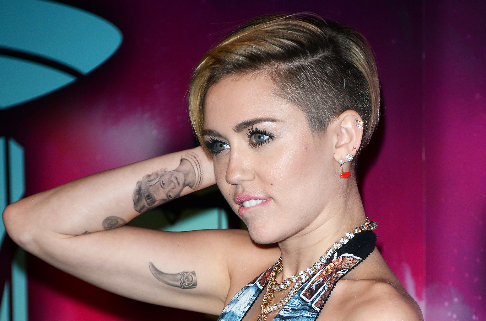 Miley Cyrus Tattoos Tongue And Teeth pertaining to proportions 1548 X 1024