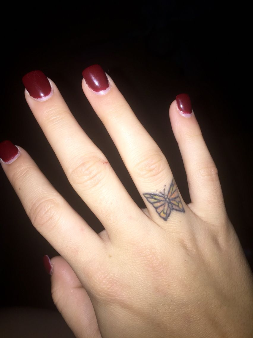 Monarch Butterfly Finger Tattoo Tattoos Finger Tattoos Small regarding measurements 852 X 1136