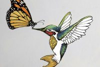 Monarch Butterfly Hummingbird Tattoo Design Tattoos inside proportions 1000 X 921