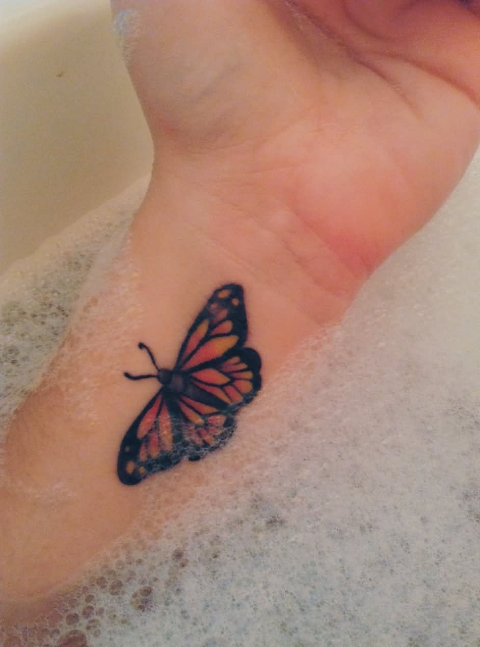 Monarch Butterfly Tattoo On Left Wrist pertaining to size 942 X 1268