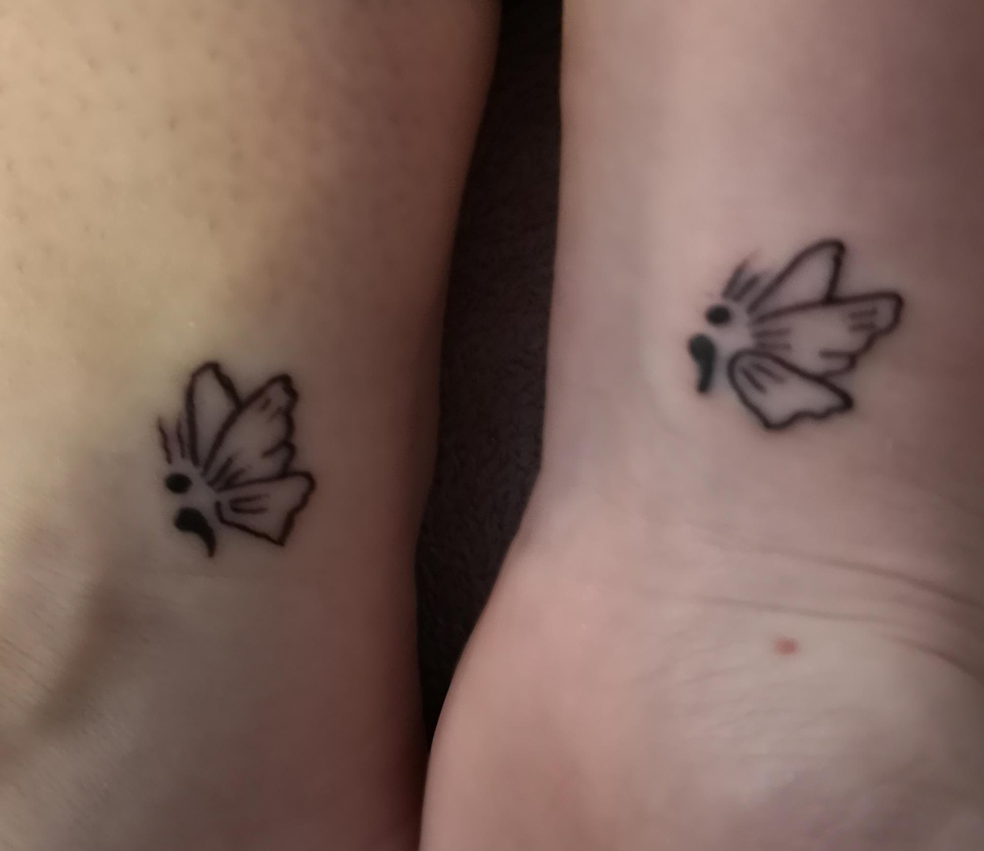 Mum And I Got Matching Semi Colon Butterfly Tattoos Done At with dimensions 1997 X 1728