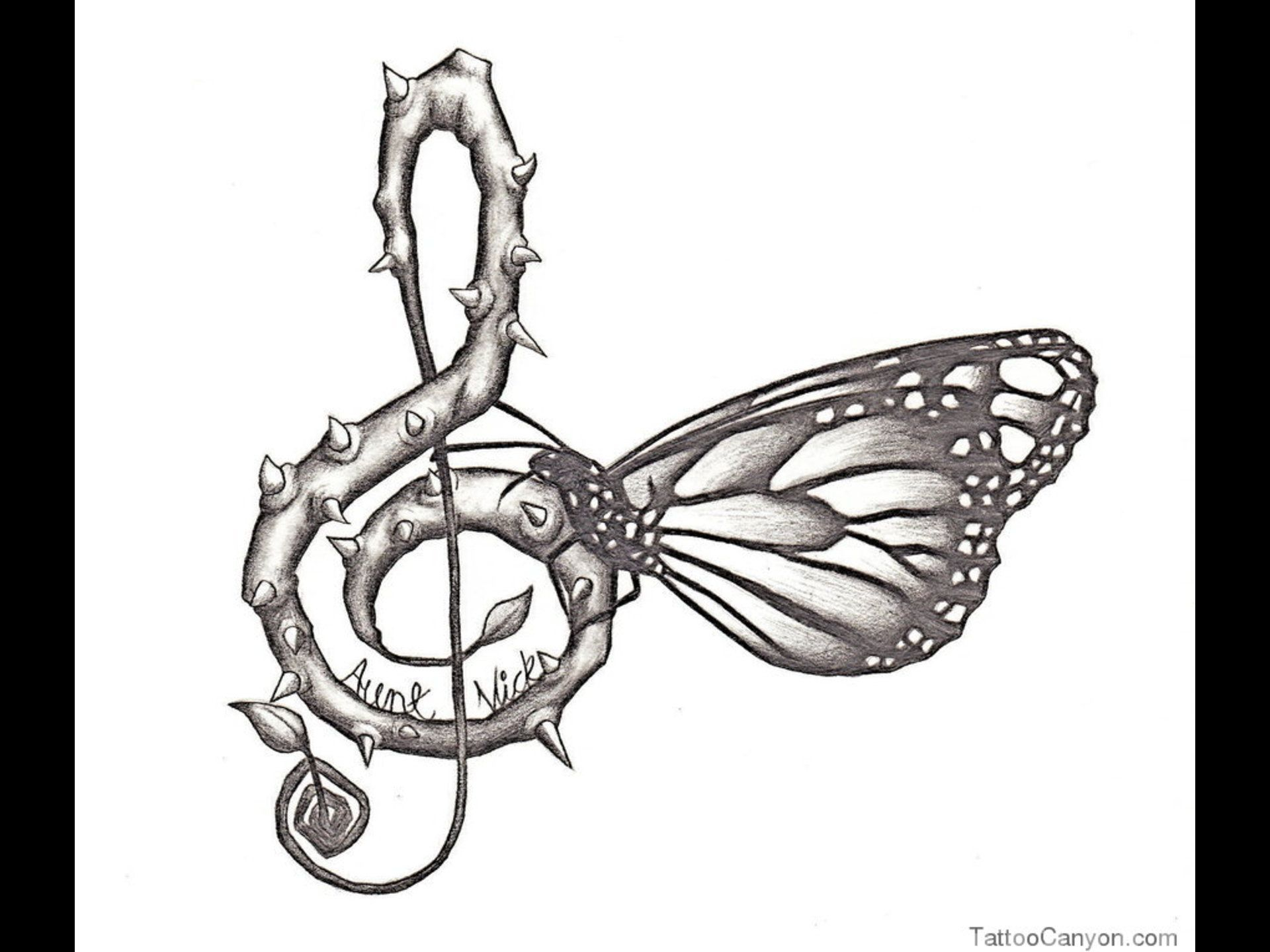 Music Butterfly Drawing Images Create Music Tattoo Designs pertaining to size 1920 X 1440
