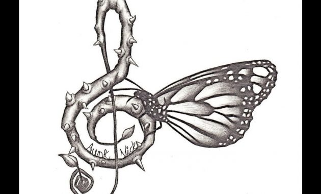 Butterfly With Music Notes Tattoos Arm Tattoo Sites