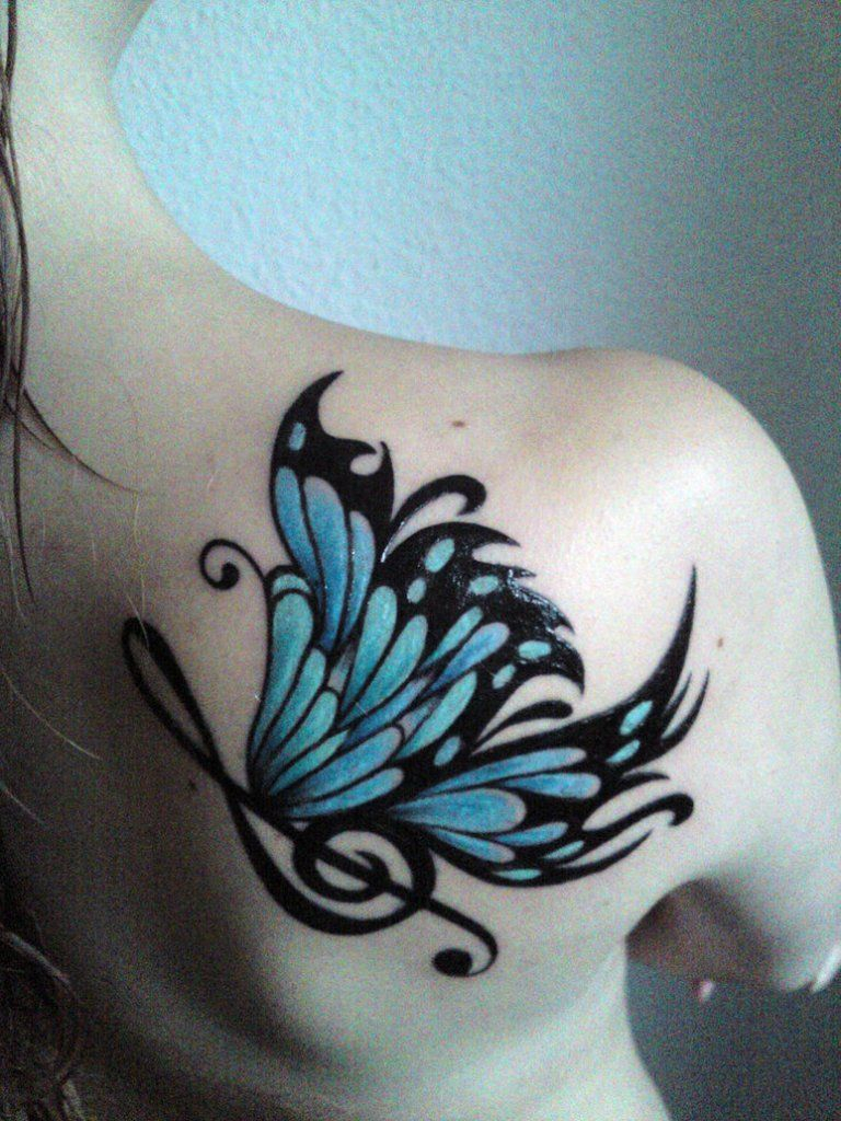 Musical Blue Butterfly Tattoo Tattoos Butterfly Tattoo On in size 768 X 1024