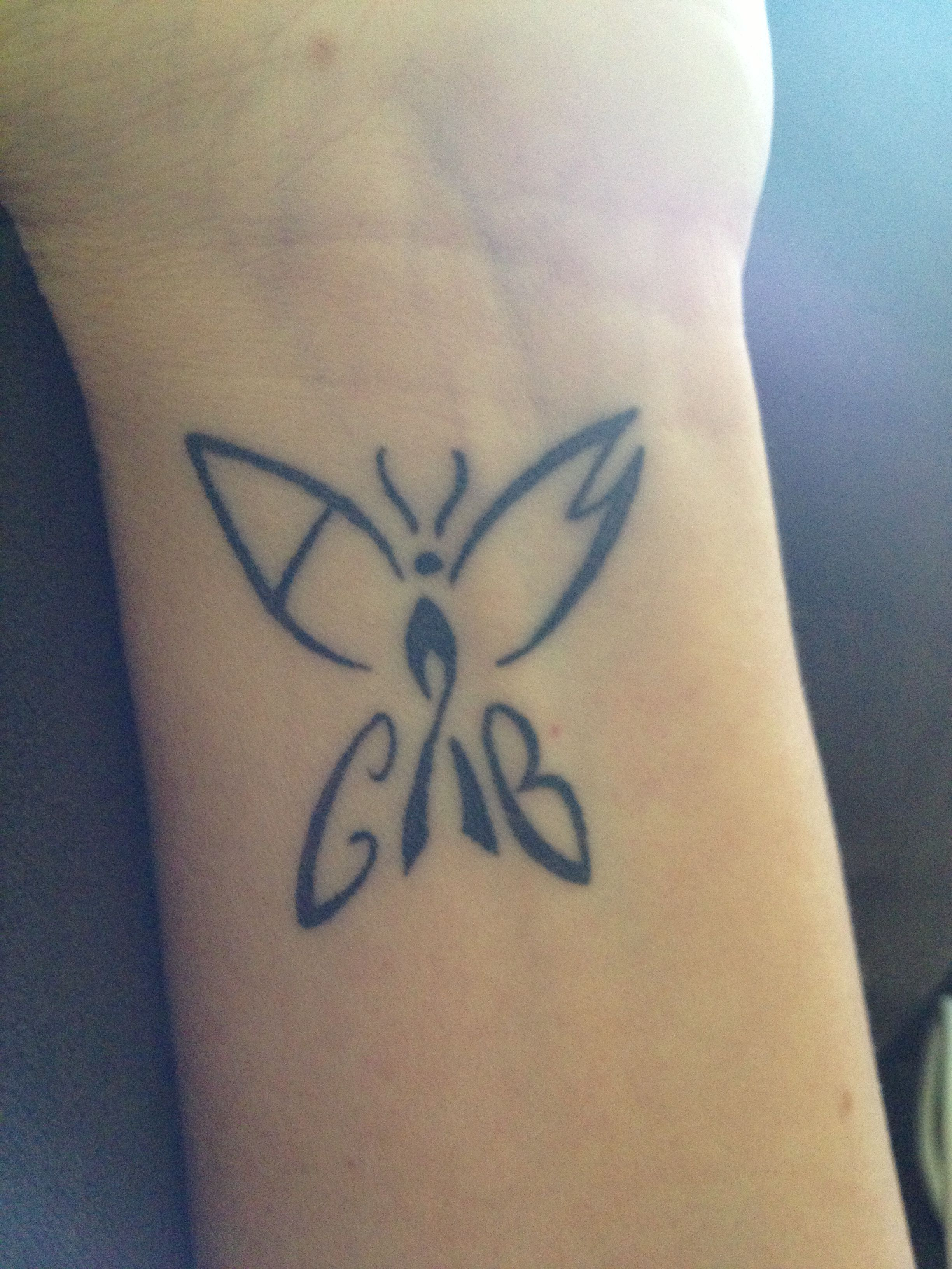 My Butterfly Tattoo Located On Wrist Each Wing Is The Initial Of for size 2448 X 3264