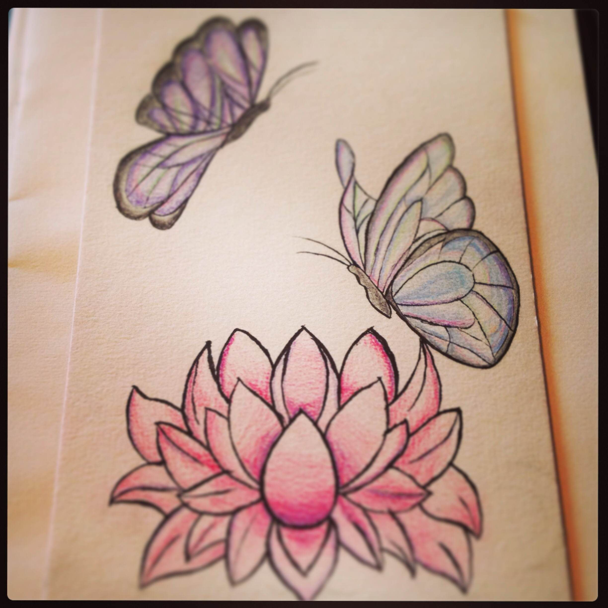 My Lotus Flower And Butterfly Tattoo Design Lotus Flowers Grow regarding dimensions 2448 X 2448