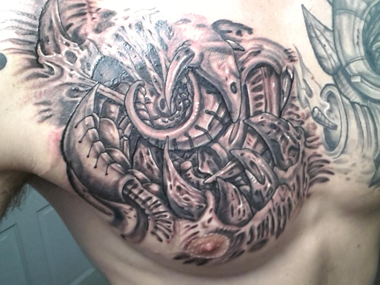 My New Biomech Chest Panel Jason Weipert Dubuque Ia Tattoos in proportions 1280 X 960