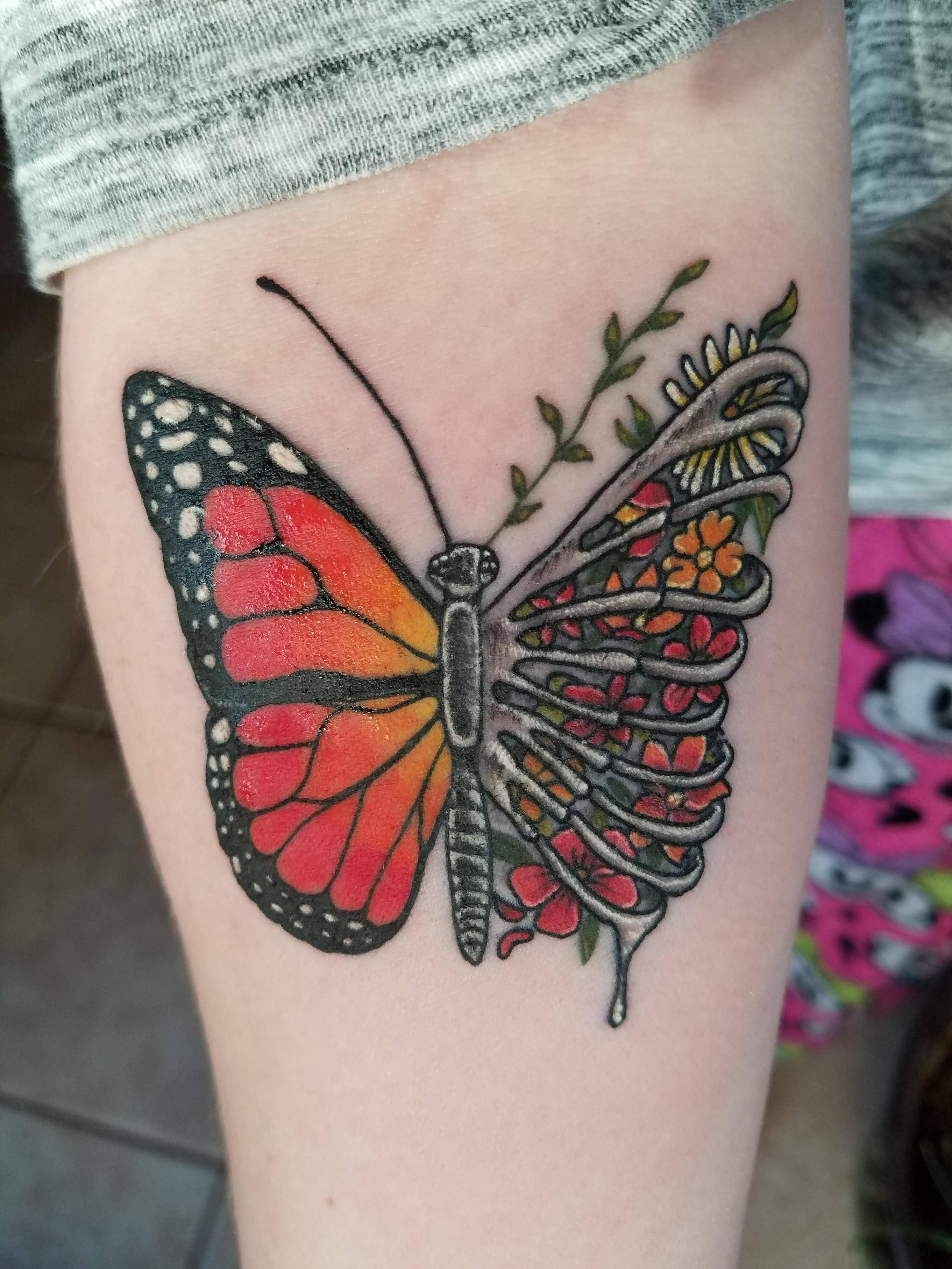 My New Ribcage Butterfly Done Sequoya At Broken Clover In Tucson for proportions 2722 X 3629