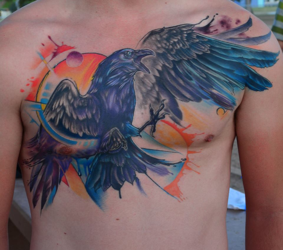 My Raven Chest Piece Done Lindsay Dorman At 4 Forty 4 Tattoo In within size 960 X 850
