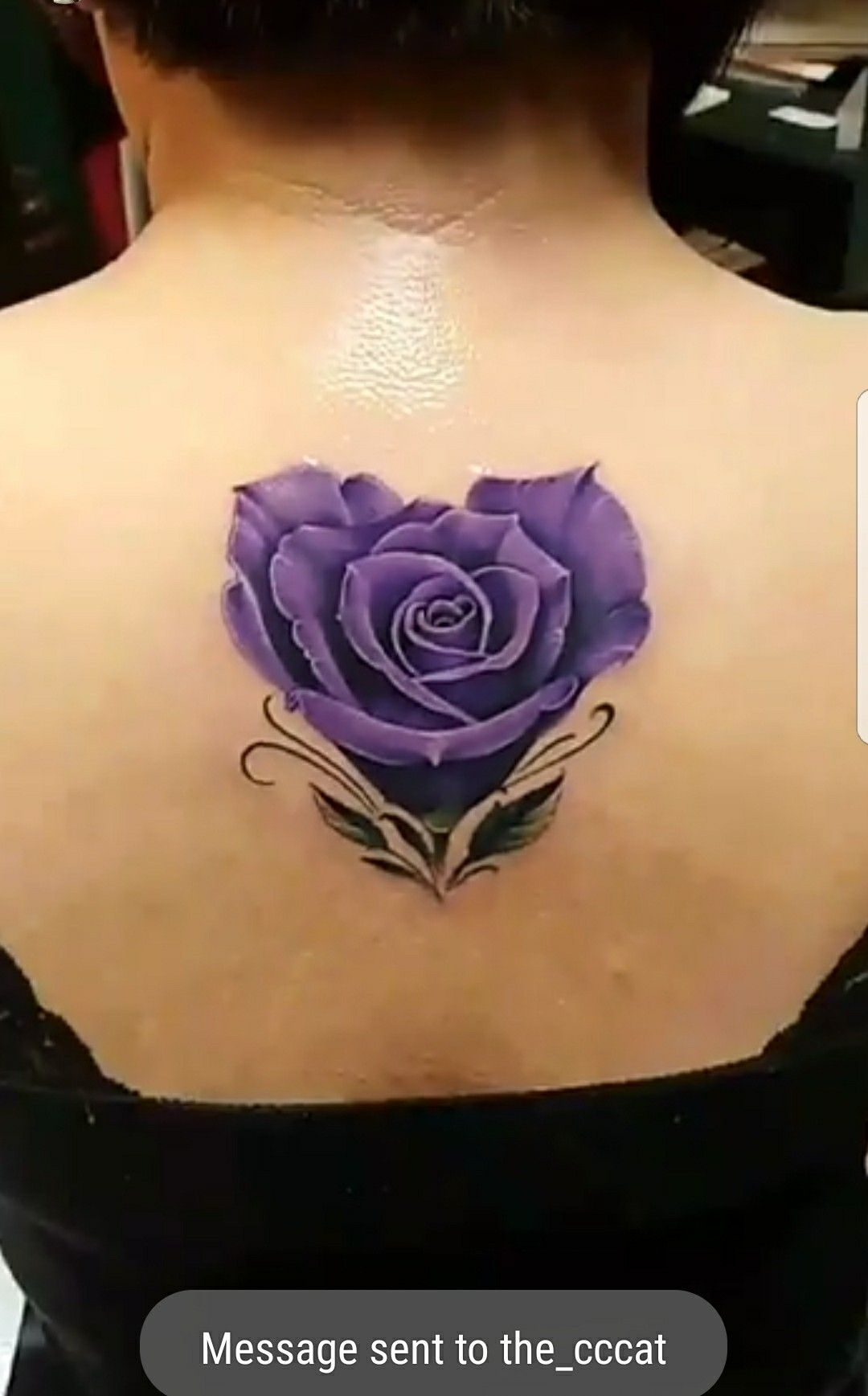 My Very Own Purple Heart Rose Tattoo Located On My Upper Middle regarding proportions 1080 X 1737