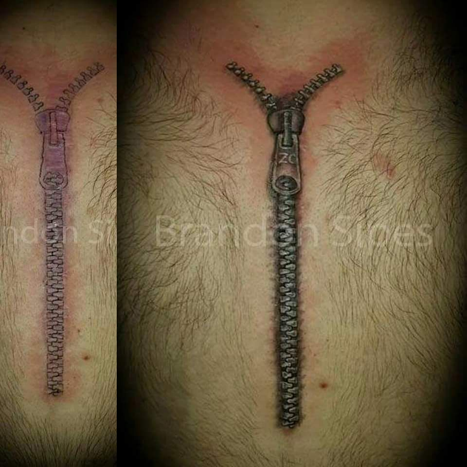 My Zipper Over My Open Heart Surgery Scar Done Brandon At with regard to size 960 X 960