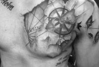 Nautical Chart Compass Rose Chestshoulder Piece Tattoo Alaska regarding size 852 X 1136
