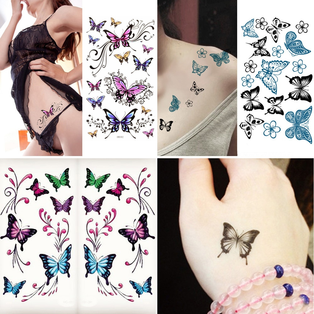 New Beauty Removable Waterproof Temporary Butterfly Tattoo Body Art regarding sizing 1000 X 1000