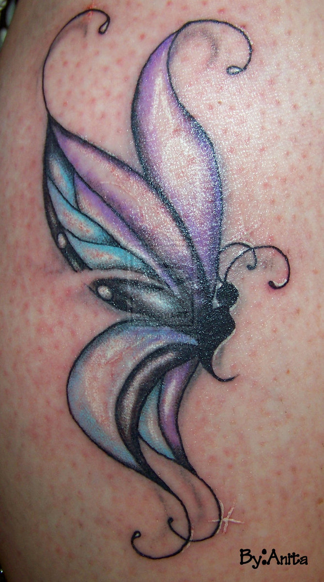 New Colored Butterfly Tattoo Design Tattooshunt within proportions 668 X 1197
