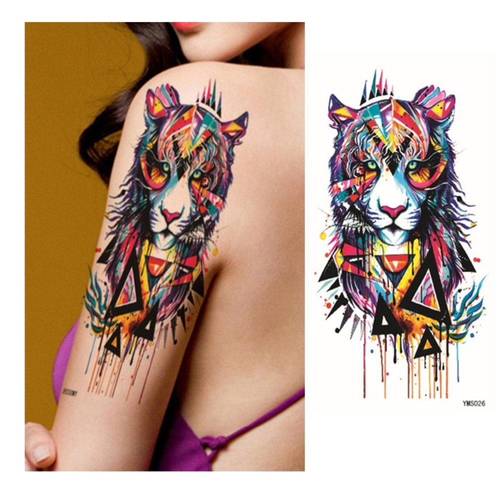 New Tiger Design Temporary Sticker Tattoos 2pcslot Skull Fake Chest regarding proportions 1000 X 1000