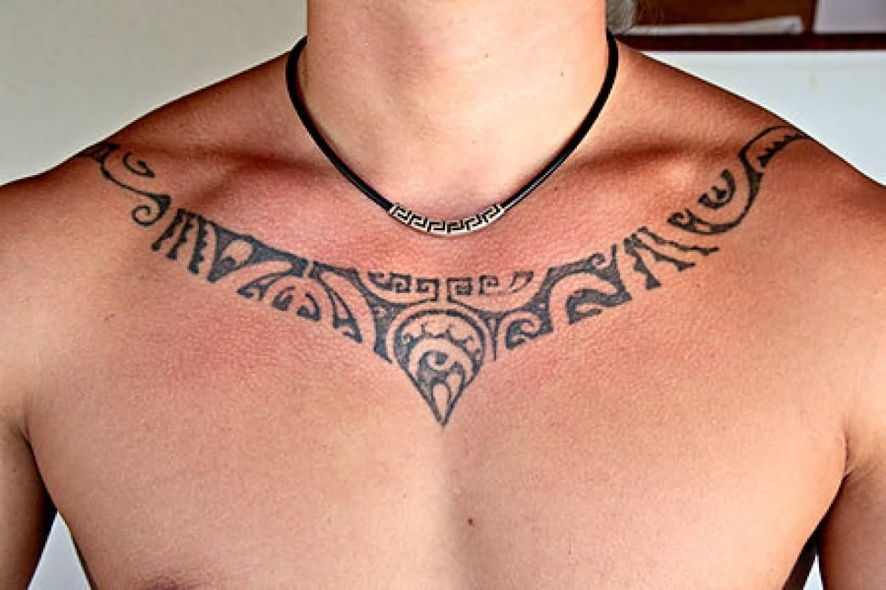 Nice Tribal Necklace Tattoo For Men inside measurements 1270 X 846