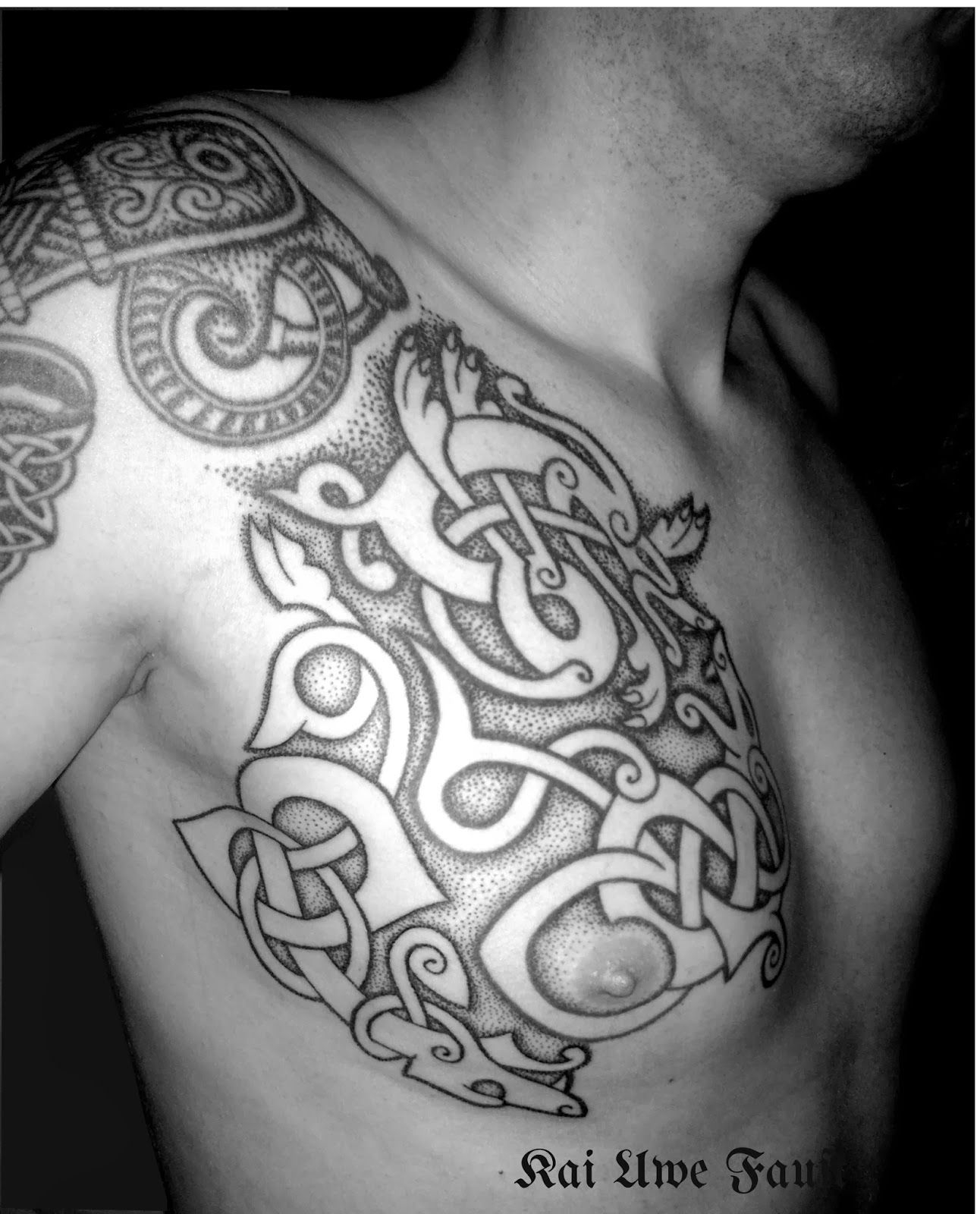 Nordic Tattoo Nordic Chest Tattoo Lukes Tats Tattoos Nordic for size 1292 X 1600