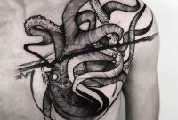 Octopus Chest Mens Black Ink Piece Best Tattoo Design Ideas throughout proportions 1080 X 1044