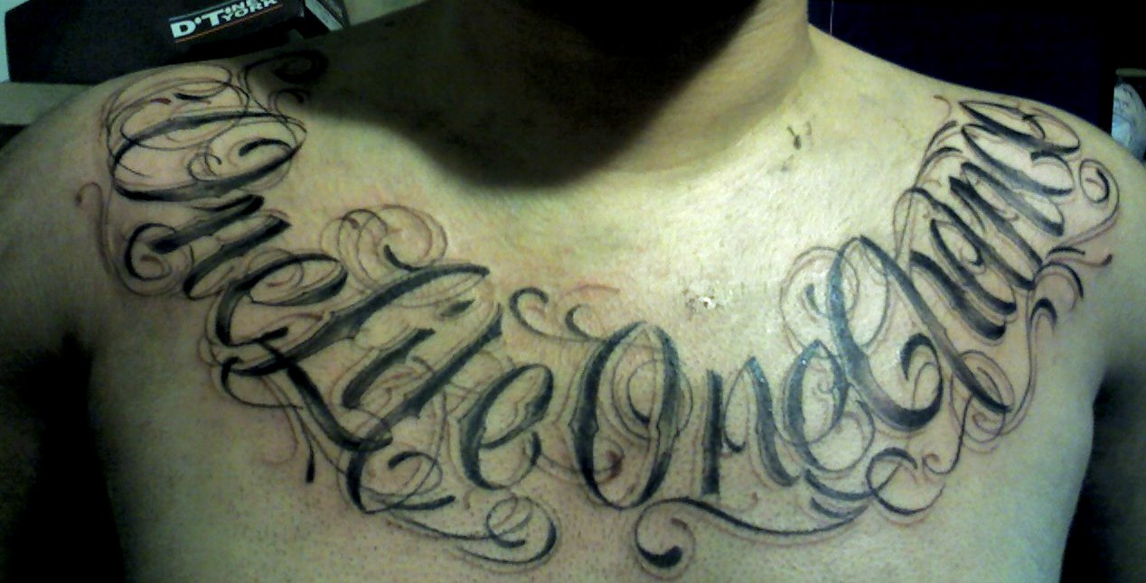 One Life One Chance Tattoo On Chest Tattoomagz Tattoo Designs throughout size 1268 X 646