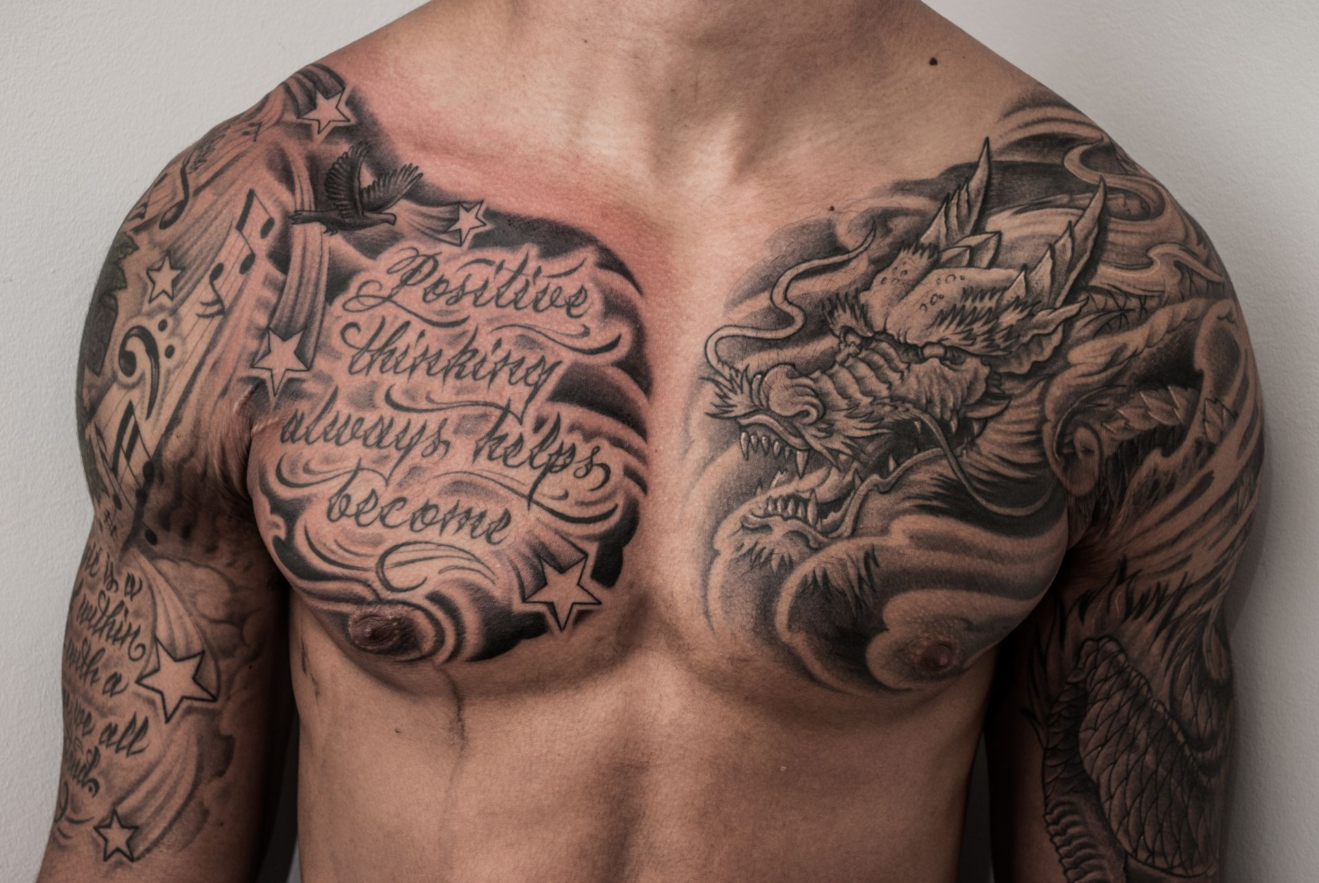 Ornaments Tattoo With Dragon And Chest Tattoo pertaining to sizing 1920 X 1285