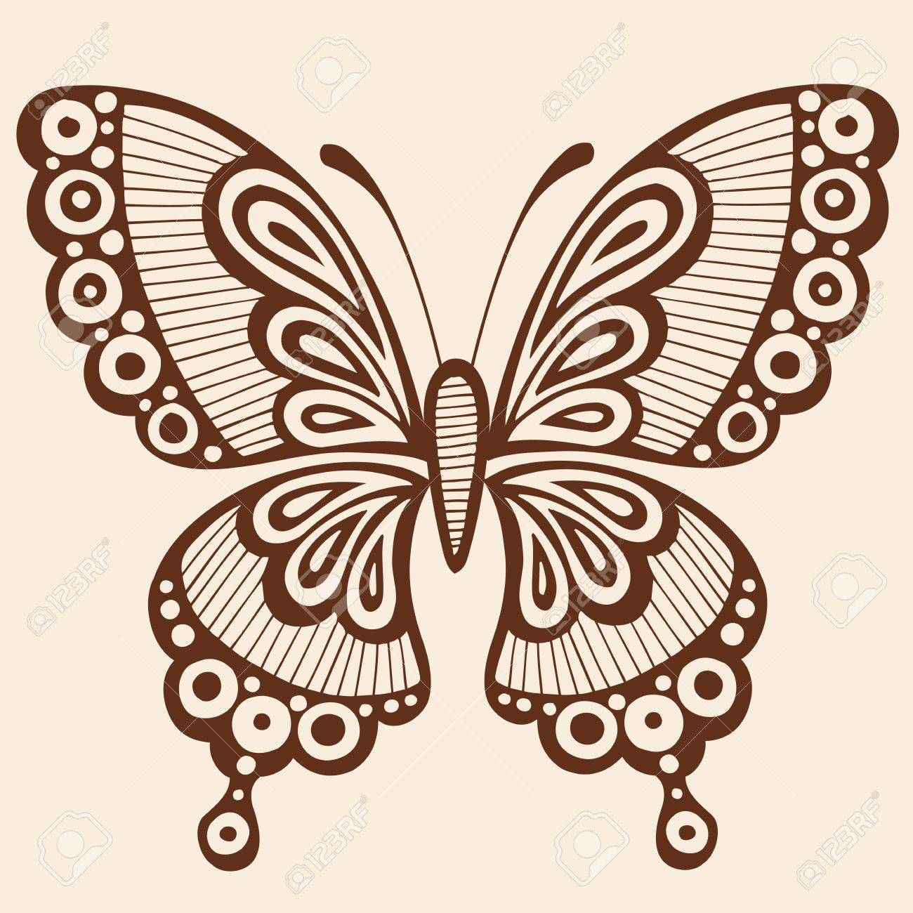 Ornate Hand Drawn Butterfly Silhouette Tattoo Vector Illustration with regard to dimensions 1300 X 1300