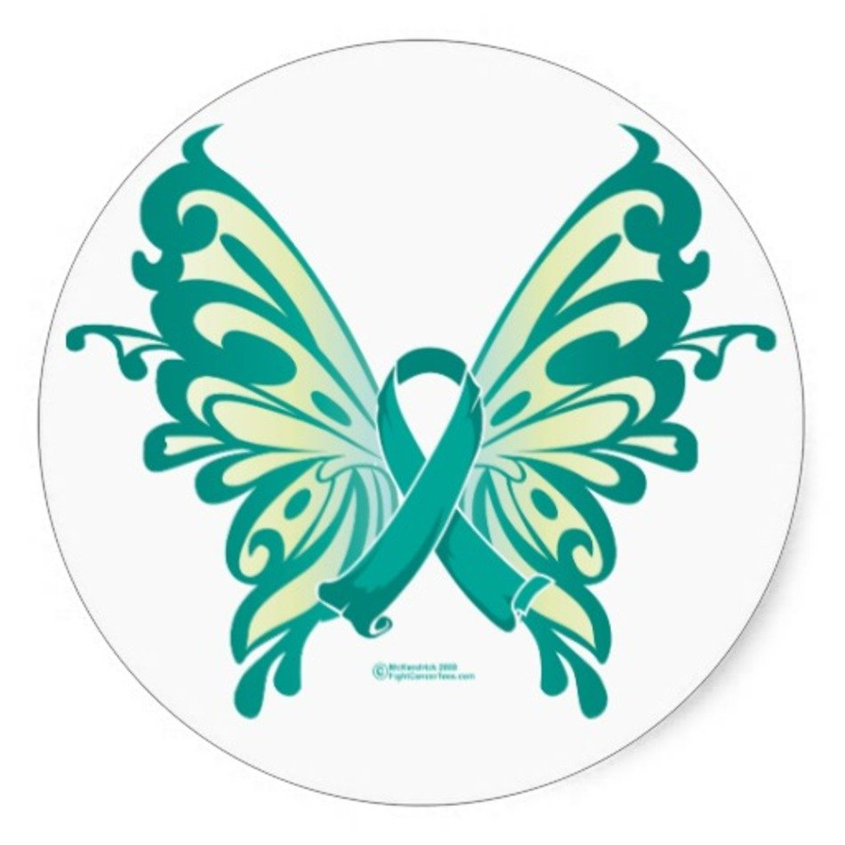 Ovarian Cancer Ribbon With Butterfly Tattoo Free Image for size 950 X 950.
