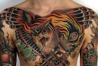 Owl Traditional Chest Piece Tattoo Traditional Tattoos Owl with regard to sizing 1070 X 1070