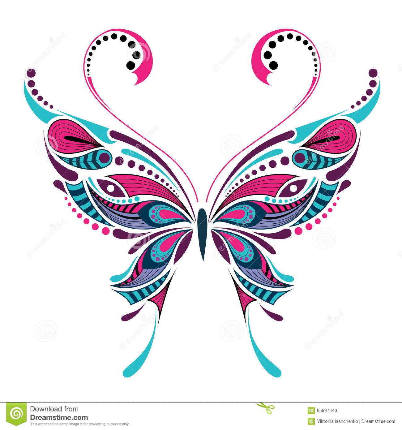 Patterned Colored Butterfly African Indian Totem Tattoo pertaining to measurements 1300 X 1390