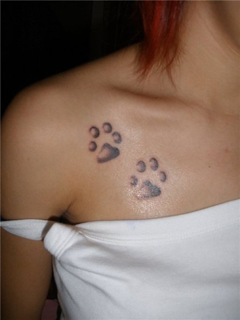 Paw Footprints Tattoo On Chest Of Girl Tattoos Book 65000 intended for size 800 X 1069