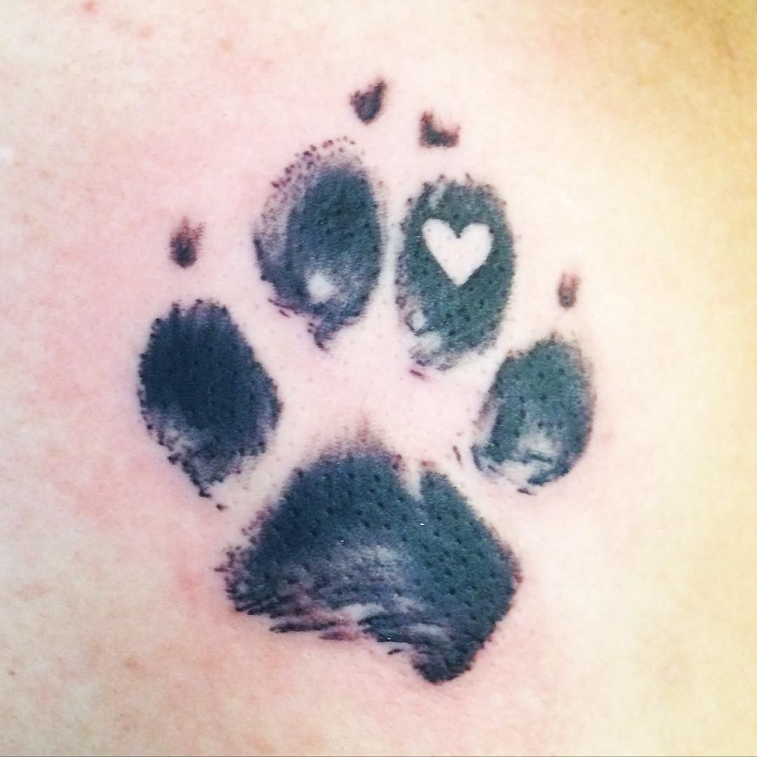 Paw Print Tattoo With A Heart Tattoo Pawprinttatto Tats Animal regarding sizing 1080 X 1080
