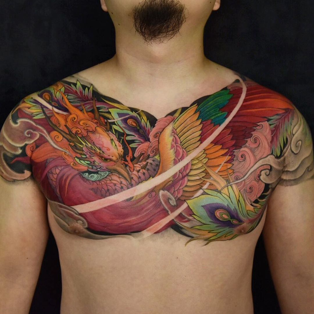 Phoenix Chest Piece Tristen Tristenchronicink Done At Chronic intended for size 1080 X 1080