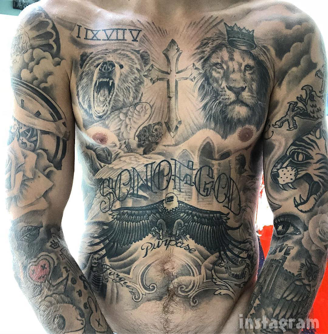 Photos Justin Bieber Shows Off Tattoos His Chest Is Essentially A in proportions 1080 X 1098