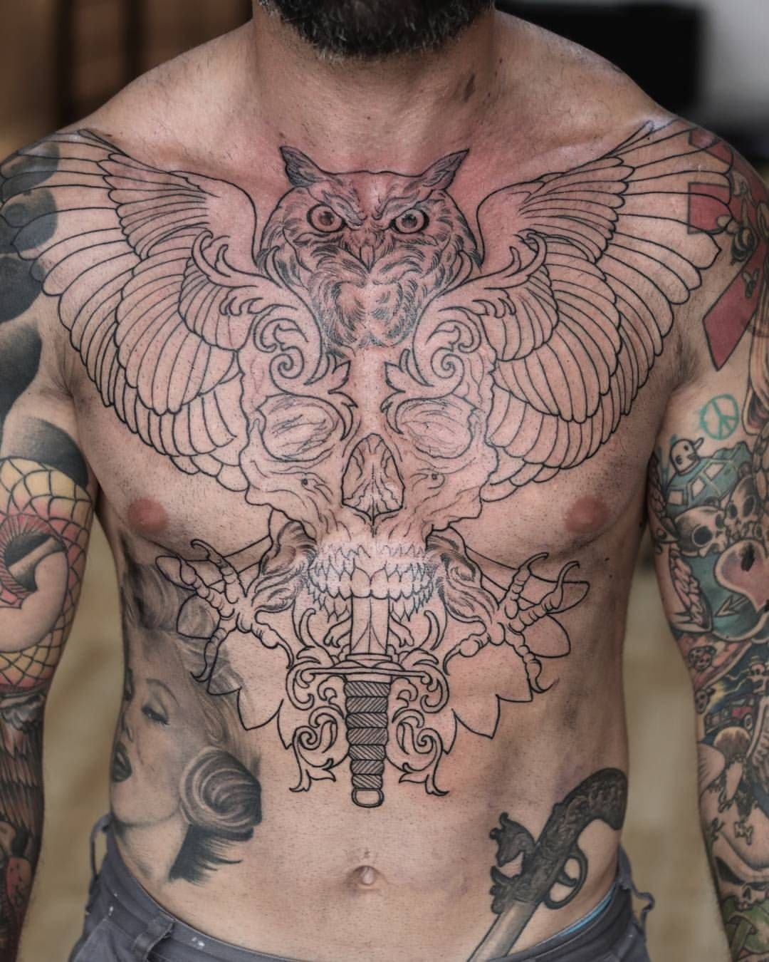 Pin Shane Michael Dinger On Ink Chest Tattoo Cool Chest pertaining to size 1080 X 1350