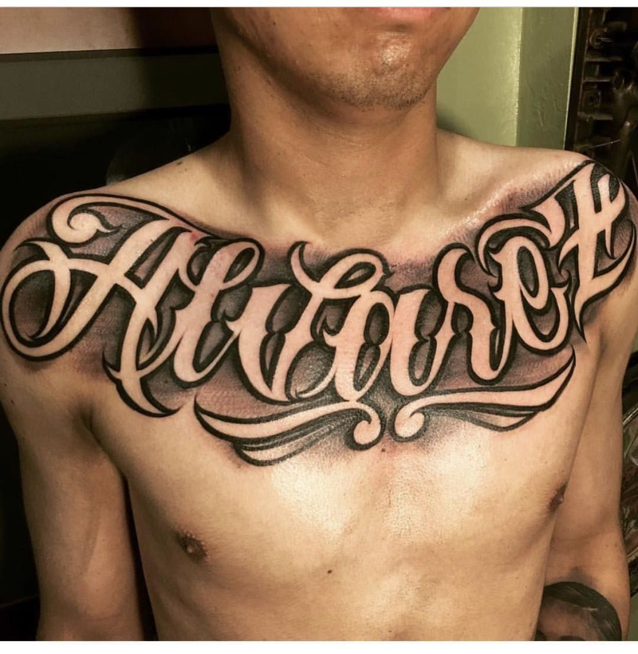 Last Name Tattoos On Chest Arm Tattoo Sites