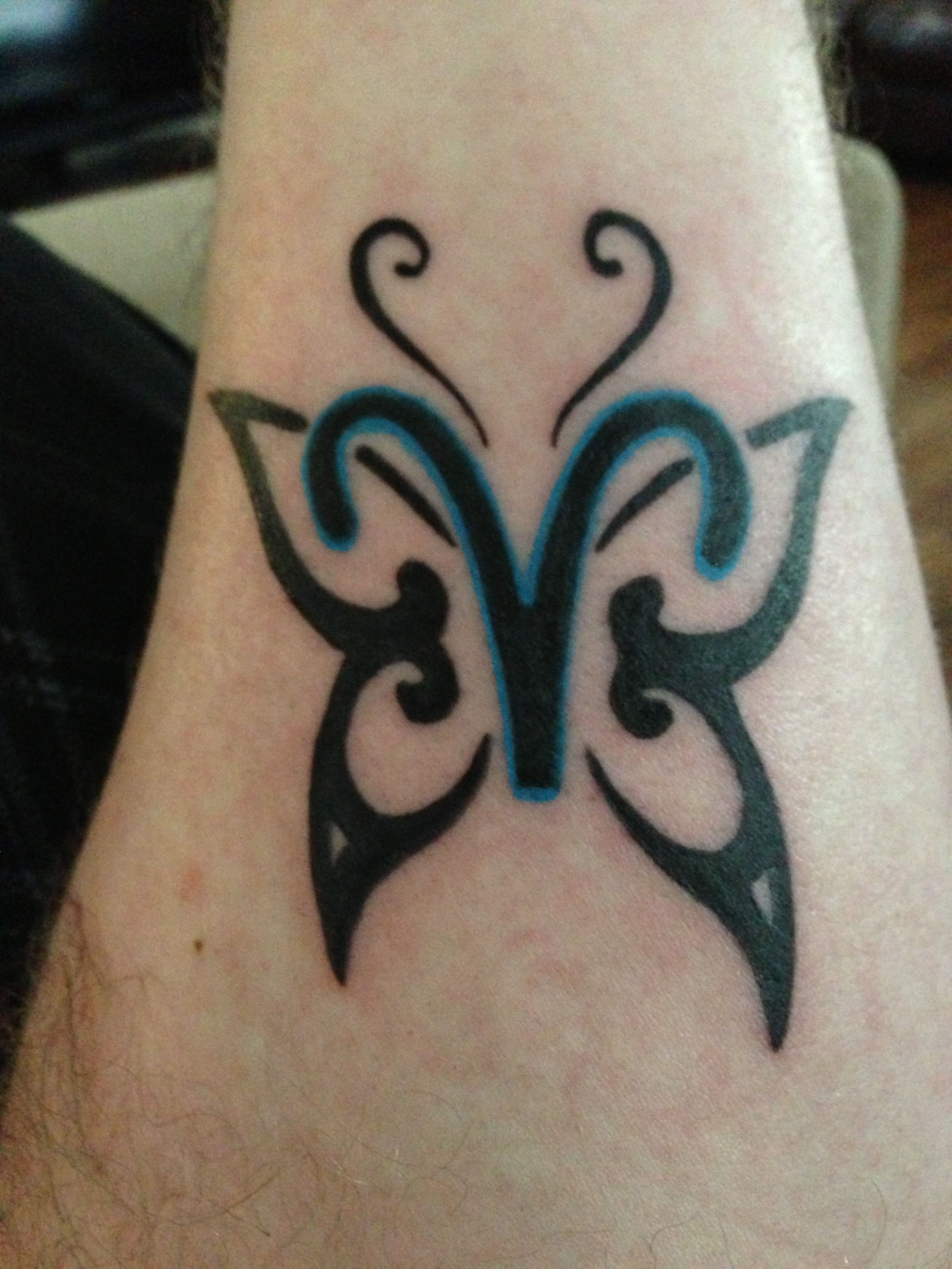 Pisces Aries Cusp Tattoo Nicelooks Like A Butterfly Too Which throughout si...