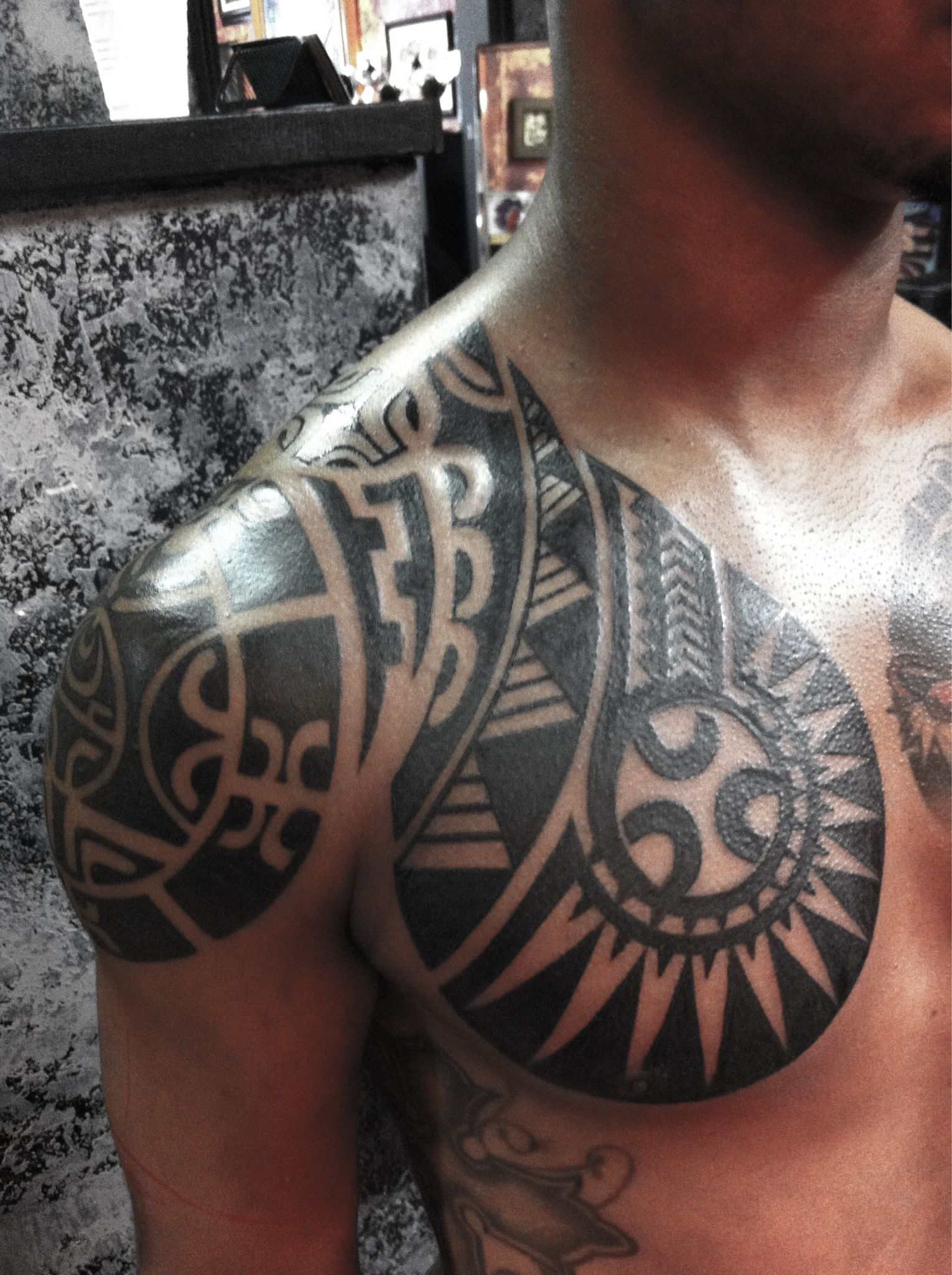 Polynesian Chest Piece Polynesian Tribal Tattoos Tattoo regarding size 1530 X 2048