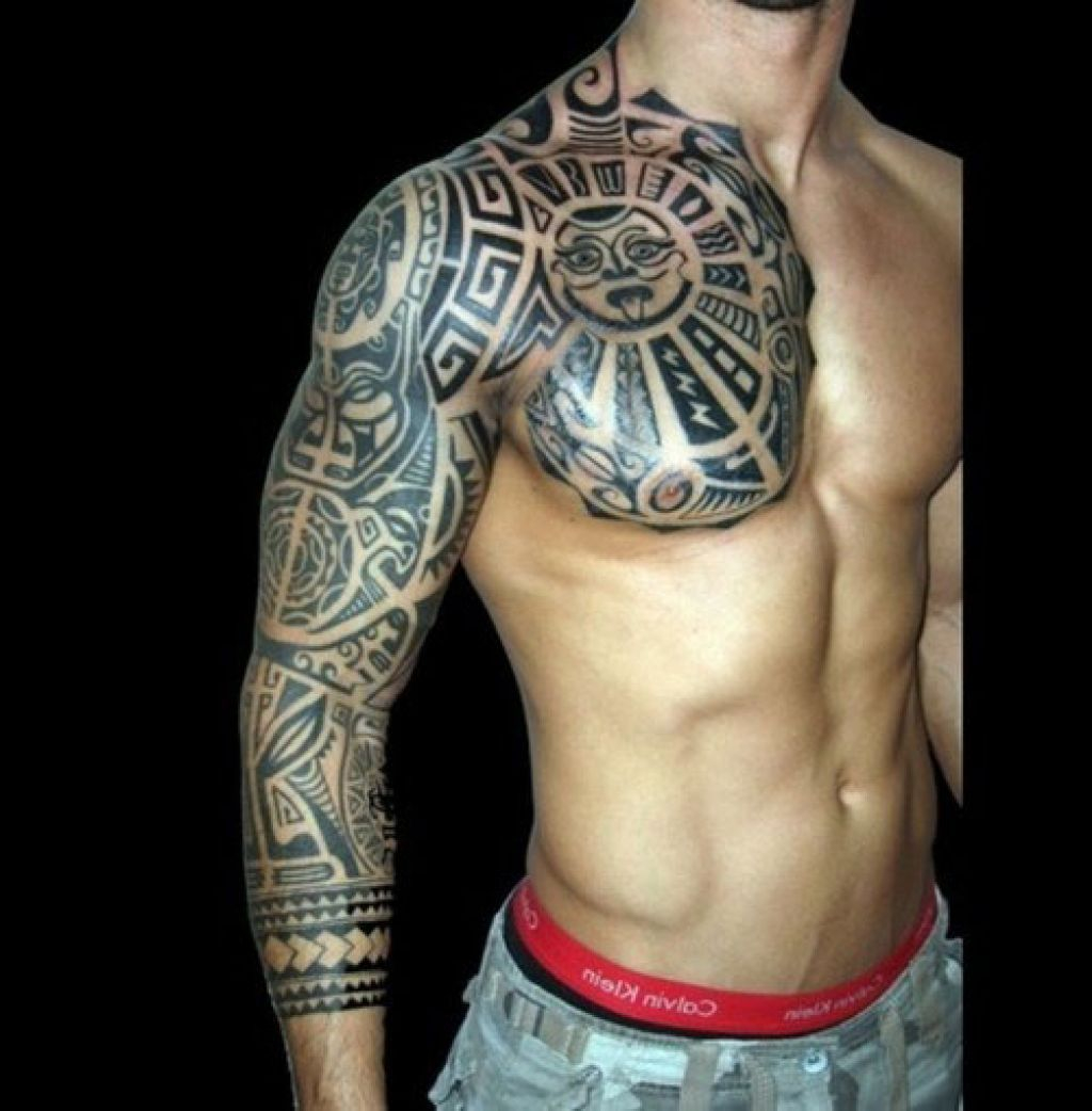 Polynesian Tribal Chest Tattoo Pictures Mens Chest Tatoo Tribal intended for sizing 1024 X 1042