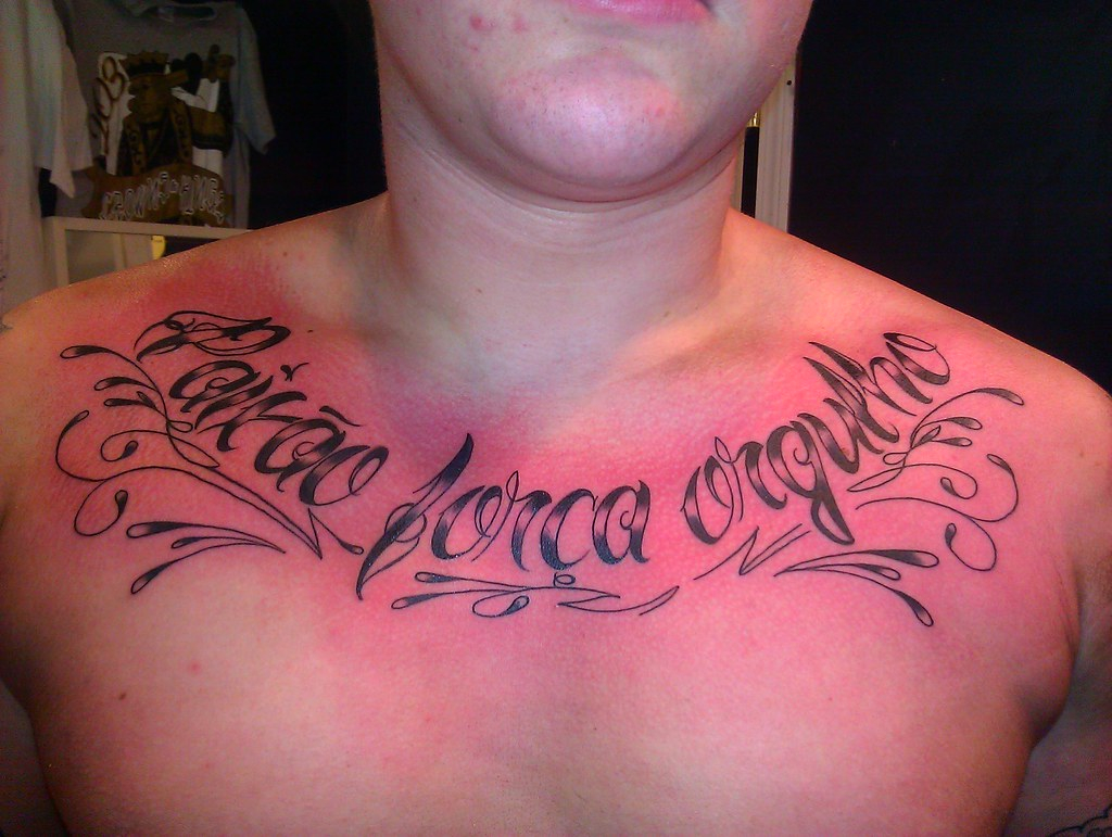Portugese Chest Script Rocker Tattoo Wes Fortier Flickr with size 1024 X 771